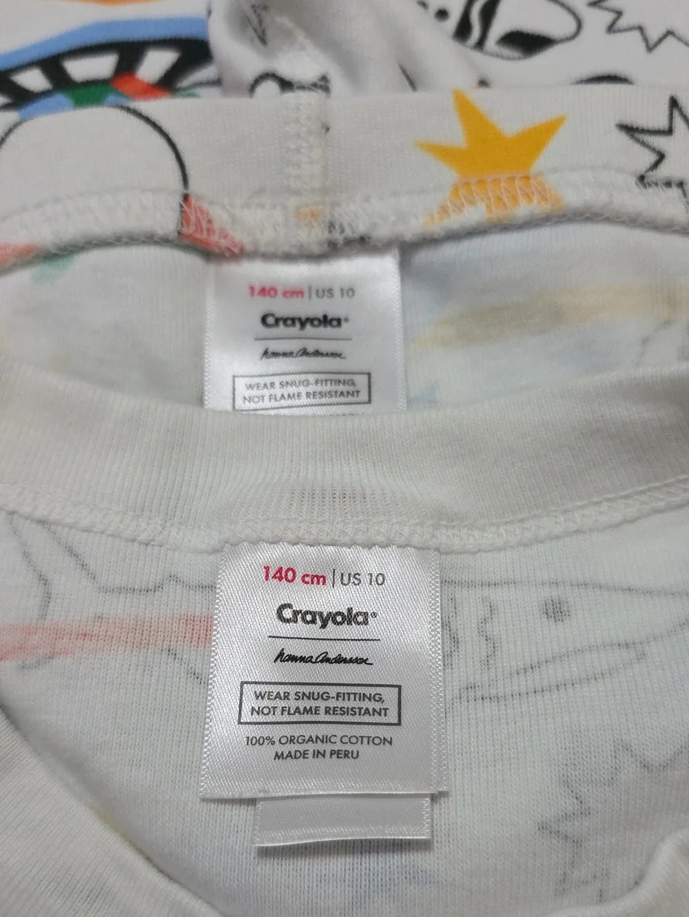 Hanna Andersson x Crayola Short John Pajama Set in Color Your Dreams Size 10
